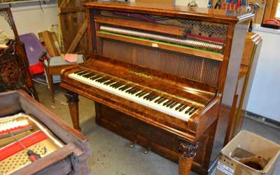 Mary Dicken's (Daughter of the author Charles) piano nearing the end of a full restoration.